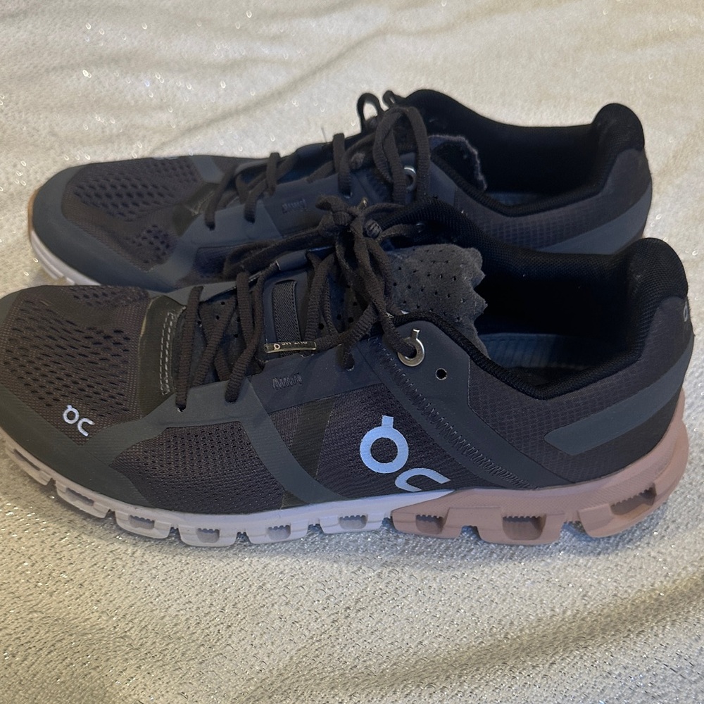 On Running Women's Black and Pink Athletic Shoes